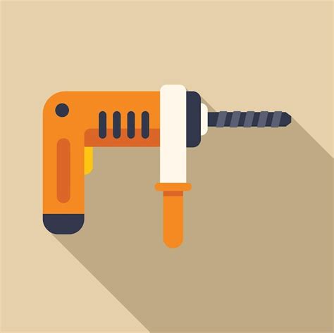 Premium Vector Orange Power Drill Making Hole Illustration