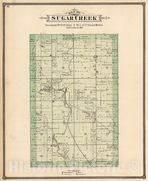Historic Map : Sugar Creek Township. View: Residences of John Lafrentz