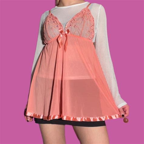 Vintage Sheer Lingerie Top It Has The Cutest Depop