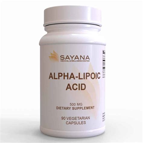 Alpha Lipoic Acid 90 Vegetarian Capsules Sayana Medical