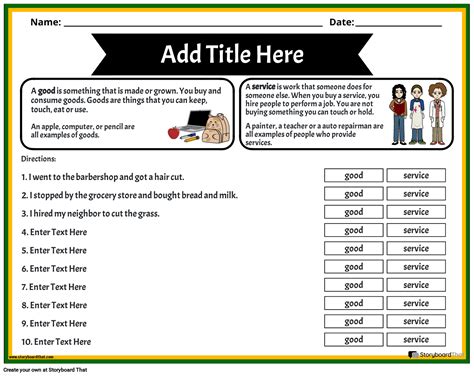 Goods And Services Reading Passage Economics Worksheet Worksheets