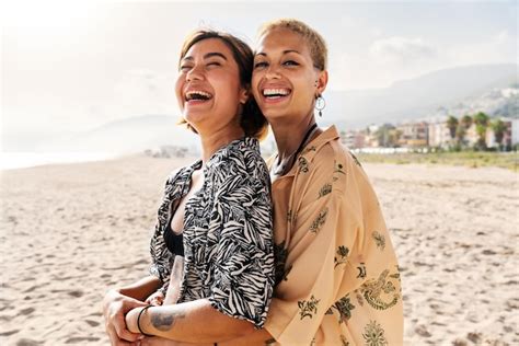 Premium Photo Beautiful Lesbian Couple Of Lovers Dating Outdoors