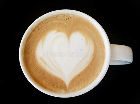 Cup Of Art Cappuccino Coffee Heart Symbol Stock Photo Image Of Bokeh