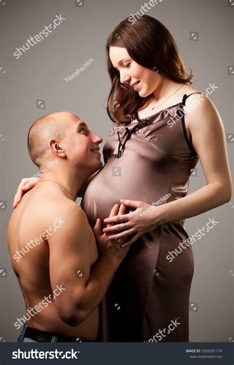 Man Naked Torso Hugging Belly Pregnant Stock Photo Shutterstock