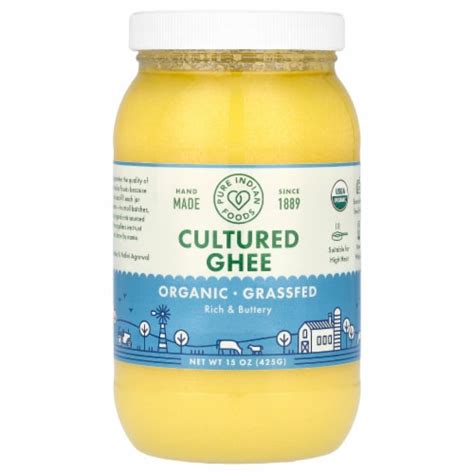 Pure Indian Foods Organic Grassfed Cultured Ghee 15 Oz 425 G 15 Oz