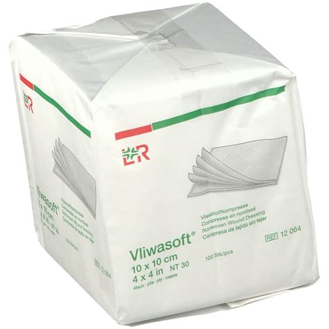 Vliwasoft Vliesstoffkompresse 10 Cm X 10 Cm 4lagig Unsteril 100 St