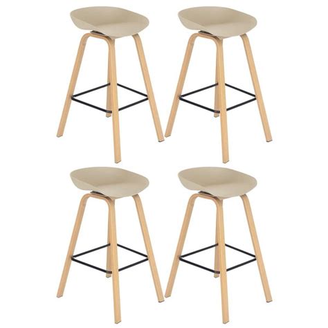 Kit 4 Banquetas Altas Bancada Cozinha Cassia Bd 76 Cm Nude Leroy Merlin