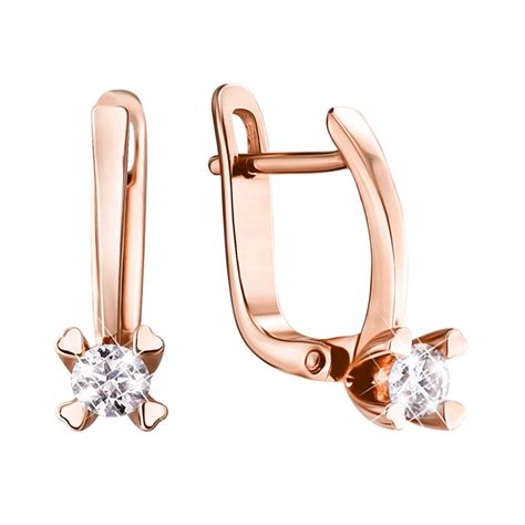 ROZETKA | Сережки з червоного золота з діамантами 000123619. Ціна ...