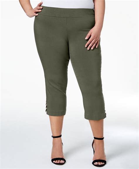 Jm Collection Plus Size Lattice Hem Capri Pants Created For Macys