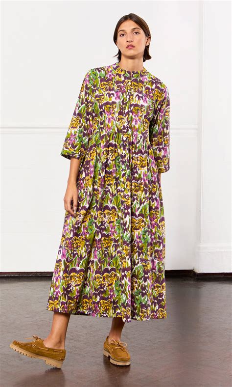 Purple Pansie Dress - Plümo Ltd