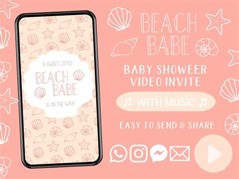 Beach Babe Baby Shower Invitation Shell Baby Shower Let S Shellebrate Boho Beach Beach
