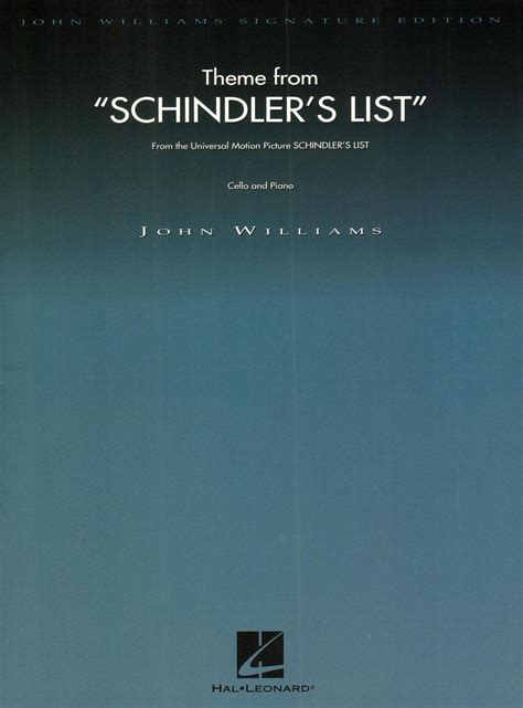 Schindlers List Cello And Piano Music
