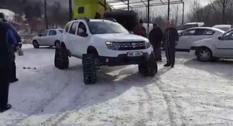 Dacia Duster Gets Custom Triangular Tracks For Wheels Seems To Enjoy
