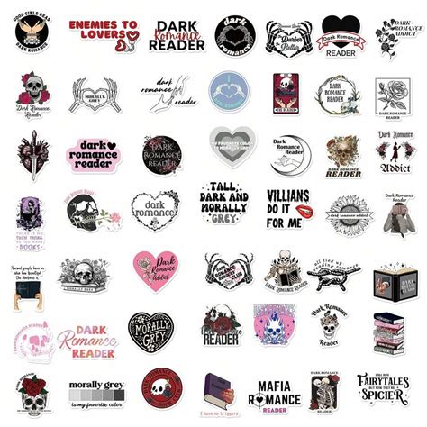 Pcs Dark Romance Reader Stickers Vinyl Dark Romance Books Dark