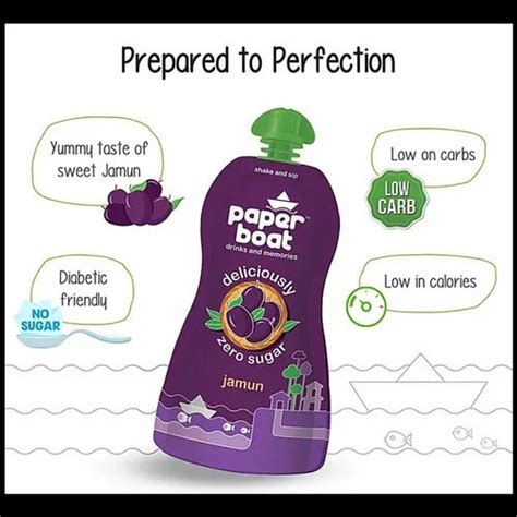 Purple Paper Boat Zero Sugar Jamun Drink Packaging Size Ml