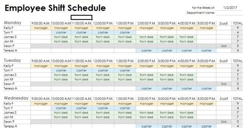 Security Guard Schedule Template - Best Template Ideas