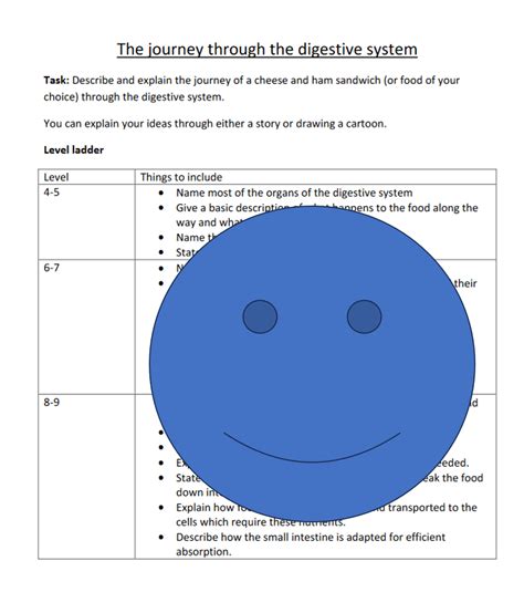 Digestive System Writing Task Ks3gcse Teaching Resources