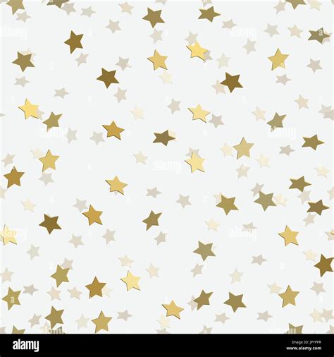 Abstract White Modern Seamless Pattern With Gold D Stars Vector