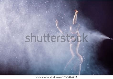 Beautiful European Nude Woman Stands Under Stock Photo Shutterstock