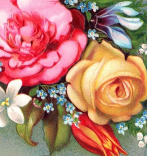 S Embossed Victorian Bright Happy Birthday Card Lovely Roses