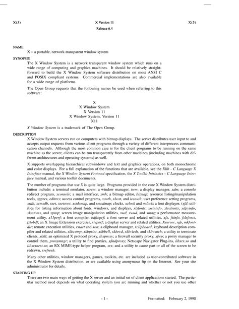 X − A Portable Network Transparent Window System The X Window Docslib