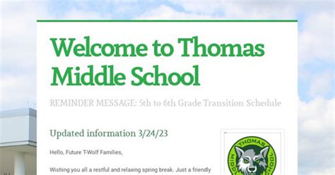 Welcome To Thomas Middle School