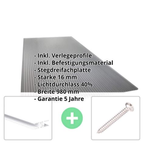 Polycarbonat Stegplatte Mm Profil Zevener Sprosse Sparpaket