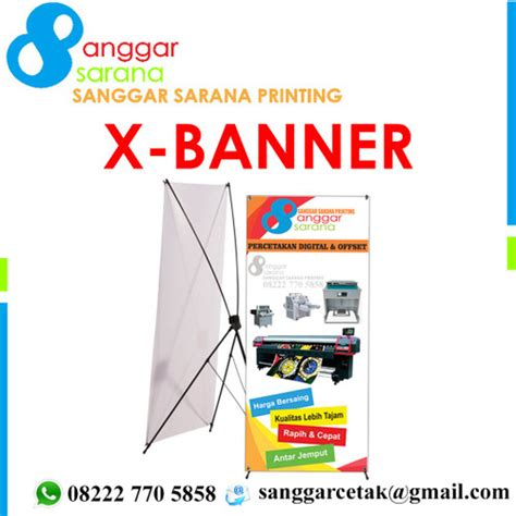 Jual Paket X Banner 60x160 Cm Bahan Flexi 280 Gsm Sudah Cetak Jakarta