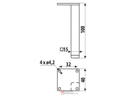 Nóżka meblowa LOFT nowoczesna NS30 H 100 mm czarny mat