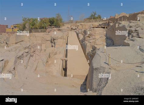 Quarry Unfinished Obelisk Aswan Egypt Stock Photo Alamy