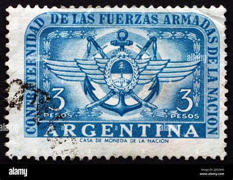 ARGENTINA - CIRCA 1955: a stamp printed in the Argentina shows Army ...