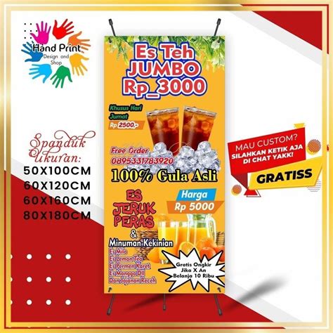 Jual SPANDUK BANNER Jualan Es Teh Manis Jumbo X Jeruk Peras Jumbo MMT