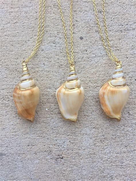 Conch Shell Necklace Sea Shell Jewelry Mermaid Jewelry Etsy