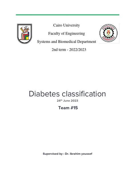 Diabetes Classification Report Pdf Statistical Classification
