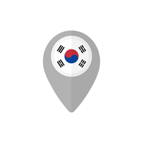 Premium Vector Map Pin With The South Korean Flag