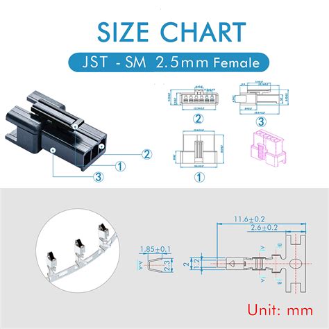 Cqrobot Pieces Mm Pitch Jst Sm Jst Connector Kit Mm Pitch