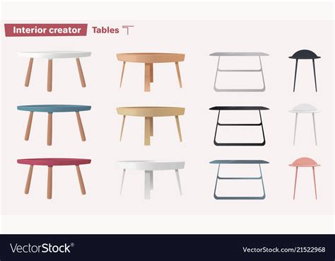 Set Tables Cartoon Royalty Free Vector Image VectorStock