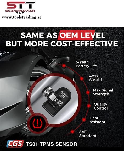 CGS-TS01 TPMS 100 Programmerbar Universal Gummi däcktryckssensor # CGS ...