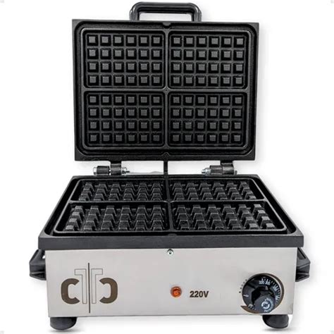 Maquina De Waffle Profissional - Maquina De Waffle Profissional Com Teflon 4 Waffles CTCMáquinas 220V ...