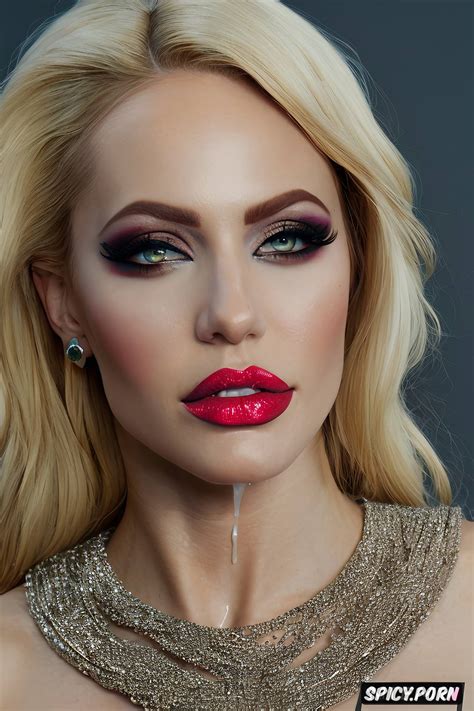 Image Of Bimbo Slut Makeup Eye Contact Blonde Hair Thick Lip Liner Spicy Porn