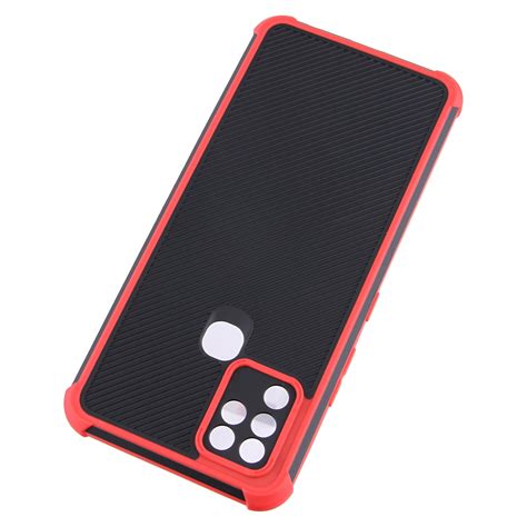 For Infinix Hot Eagle Eye Armor Dual Color Shockproof Tpu Pc Protective Case Red