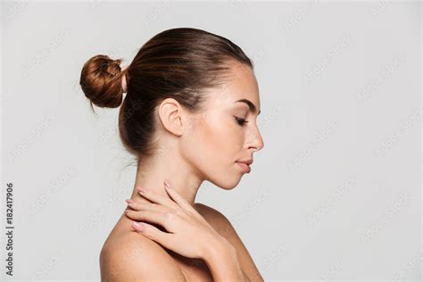 Side View Beauty Portrait Of A Beautiful Half Naked Woman Stock Photo Adobe Stock