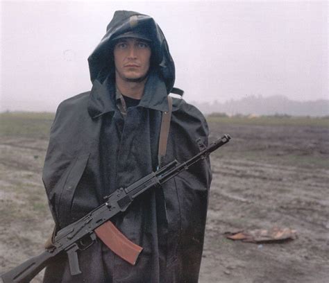 Young Russian Soldier In Chechnya During The Second Chechen War Hard