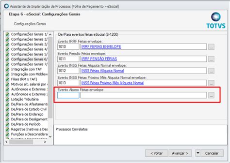 RH RM FOP eSocial Erro ao gerar XML Necessário preencher o