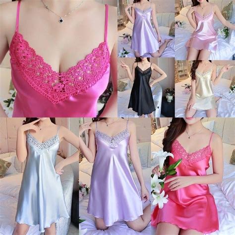Satin Nightgown Dress Sexy Lingerie Lounge Wear Shopee Philippines