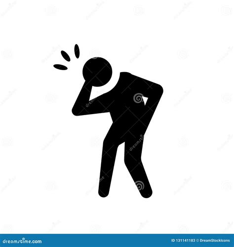 Sore Human Stomach Line Icon Abdominal Distension Infected Organ