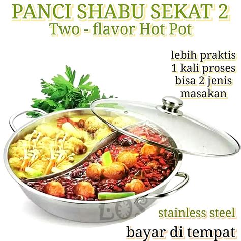Jual Panci Shabu Shabu Sekat 30CM Suki Shabu Shabu Stainless Hot Pot 30 CM 2 Rasa Shopee