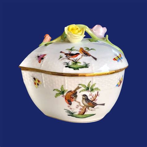 Herend Hungary Hand Painted Porcelain Trinket Box Ro Etsy