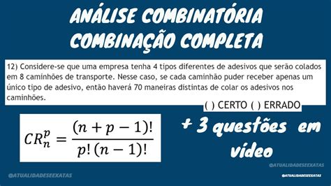 Fórmula Combinação Com Repetição - 8