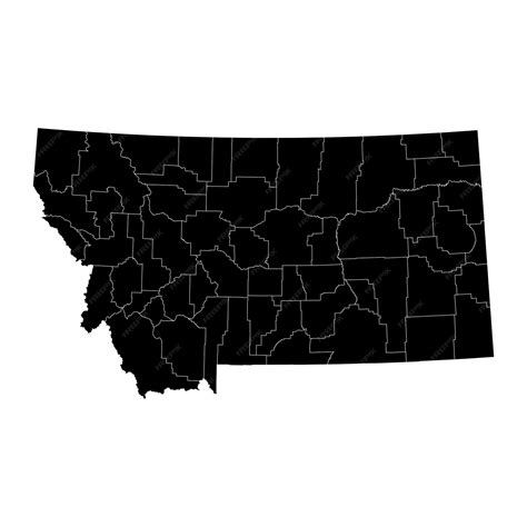 Premium Vector | Montana state map with counties vector illustration